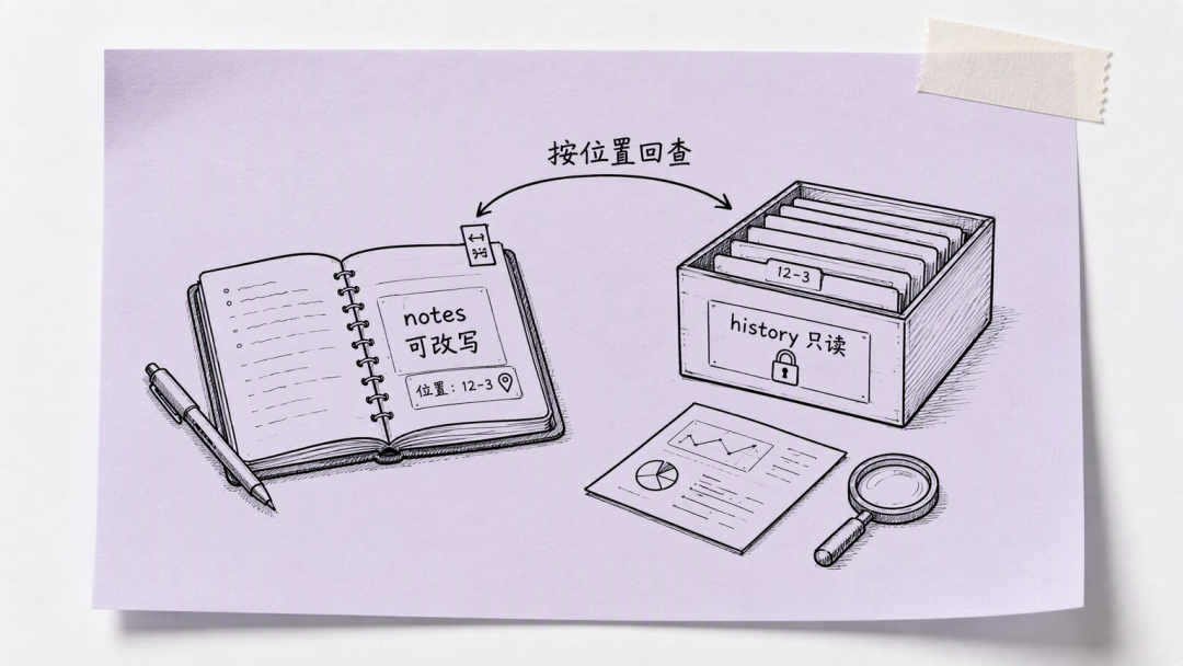 第三招：笔记与历史分开，遗漏可以回查讲解图7