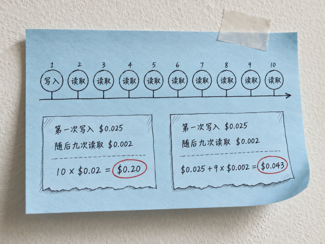 十次重复请求的缓存费用计算