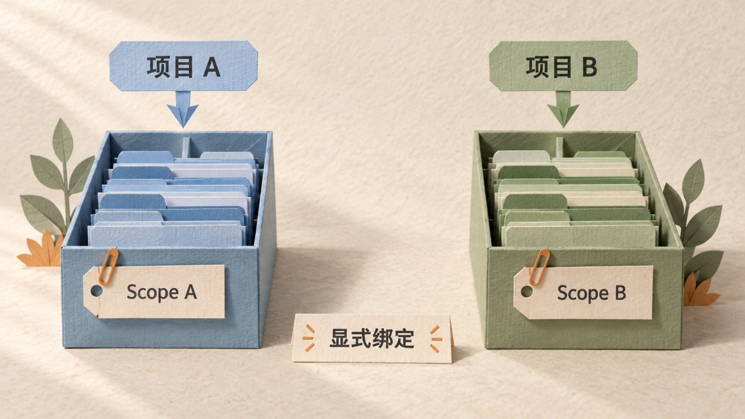 项目 Scope 绑定与隔离配置示例