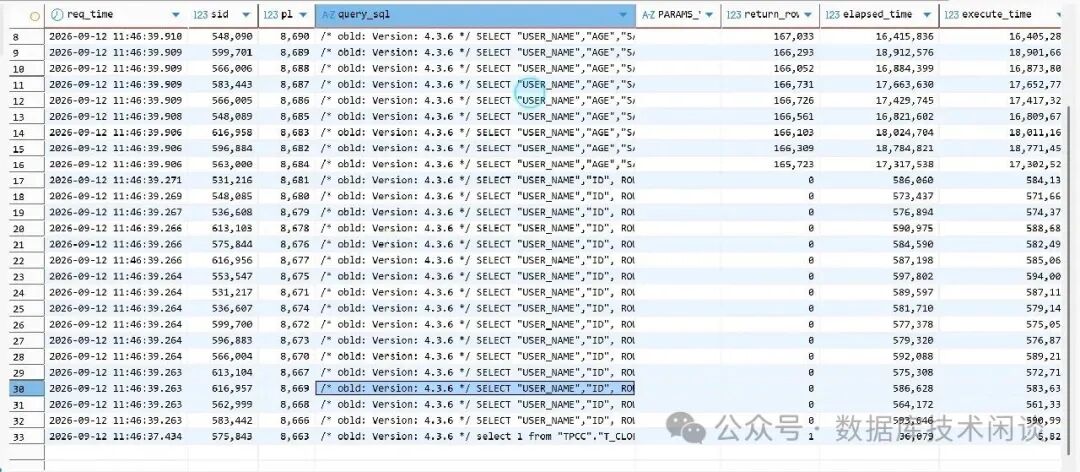 十六分区并发导出的 SQL 审计记录